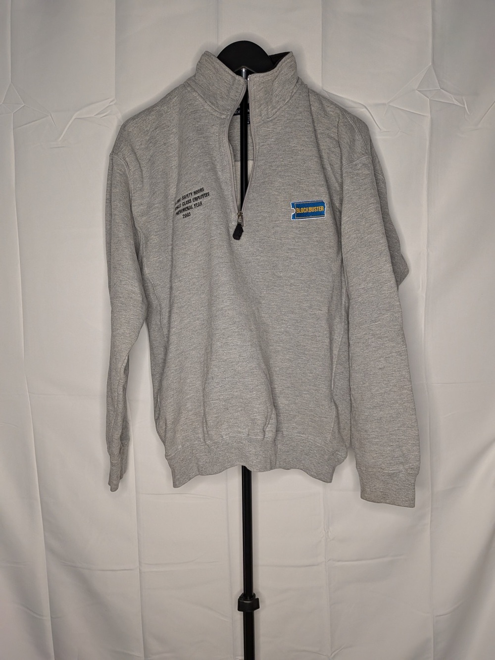 Men's Light Gray Half-Zip Pullover Sweatshirt